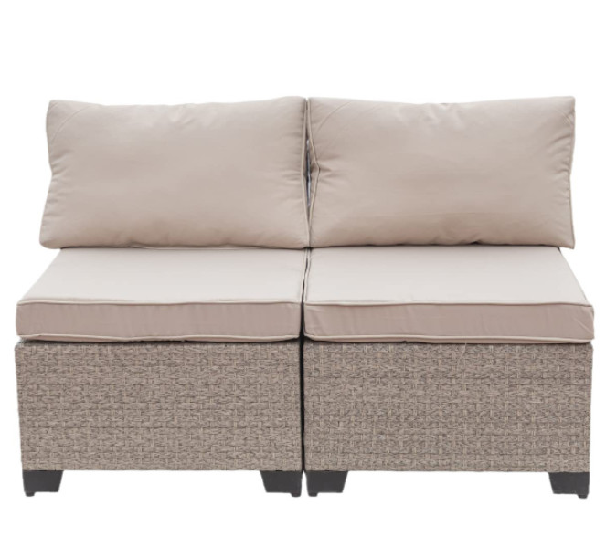 Rattan Corner Sofa Patio Set Modern Luxury Cut Aluminum Frame Hotel Villa Home