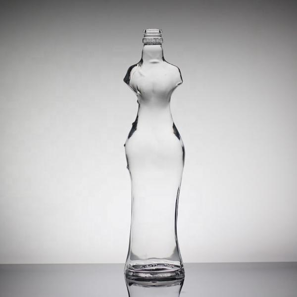 Beauty Female Glass Bottle in Customized Shape for Wine Aficionados and
