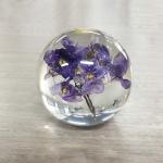 80mm acrylic paper weight flower embedded dry flower inside resin ball crystal