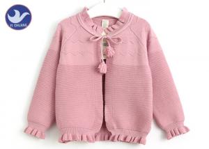 Wholesale Ball Bandage Closure Kids Sweater Coat Girls Wave Knitting Kids Pink Cardigan from china suppliers