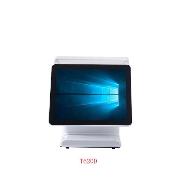 Flat Free - Bezel Capacitive Cash Register 15'' Double Screen J1900 Supermarket