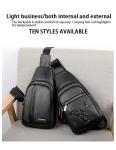 Trendy Black Leather Belt Bag for Men Crossbody Crocodile Grain Travel Fashion