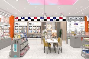 Wholesale 01-BJiS003, Platinum Series Cosmetic Shop in Shaanxi featuring 45 Main Fixtures within 127 Sqm and Approx. $12,103 Budget from china suppliers