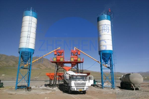 HZS50 50 m3/H Stationary Concrete Batching Plant, Portable Concrete Batching