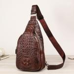 Exotic Crocodile Skin Men's Chest Bag Authentic Genuine Alligator Leather Male