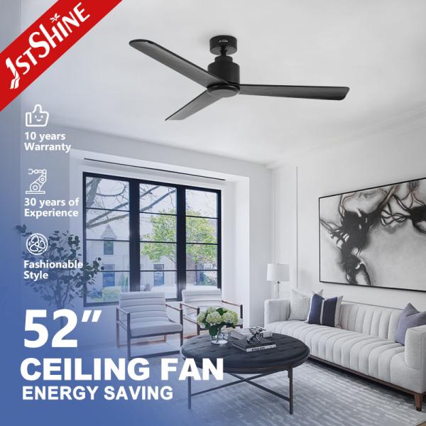 Timer Included 52 Inch/OEM Pure Copper DC Black Wooden Ceiling Fan with Remote