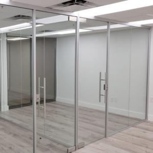 Wholesale Floor Spring Pivot Door Frameless Glass Partitions With Ultra Clear Insulated Glass from china suppliers