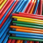 Press Straight PVC Coated 2.0cm Wooden Mop Handles