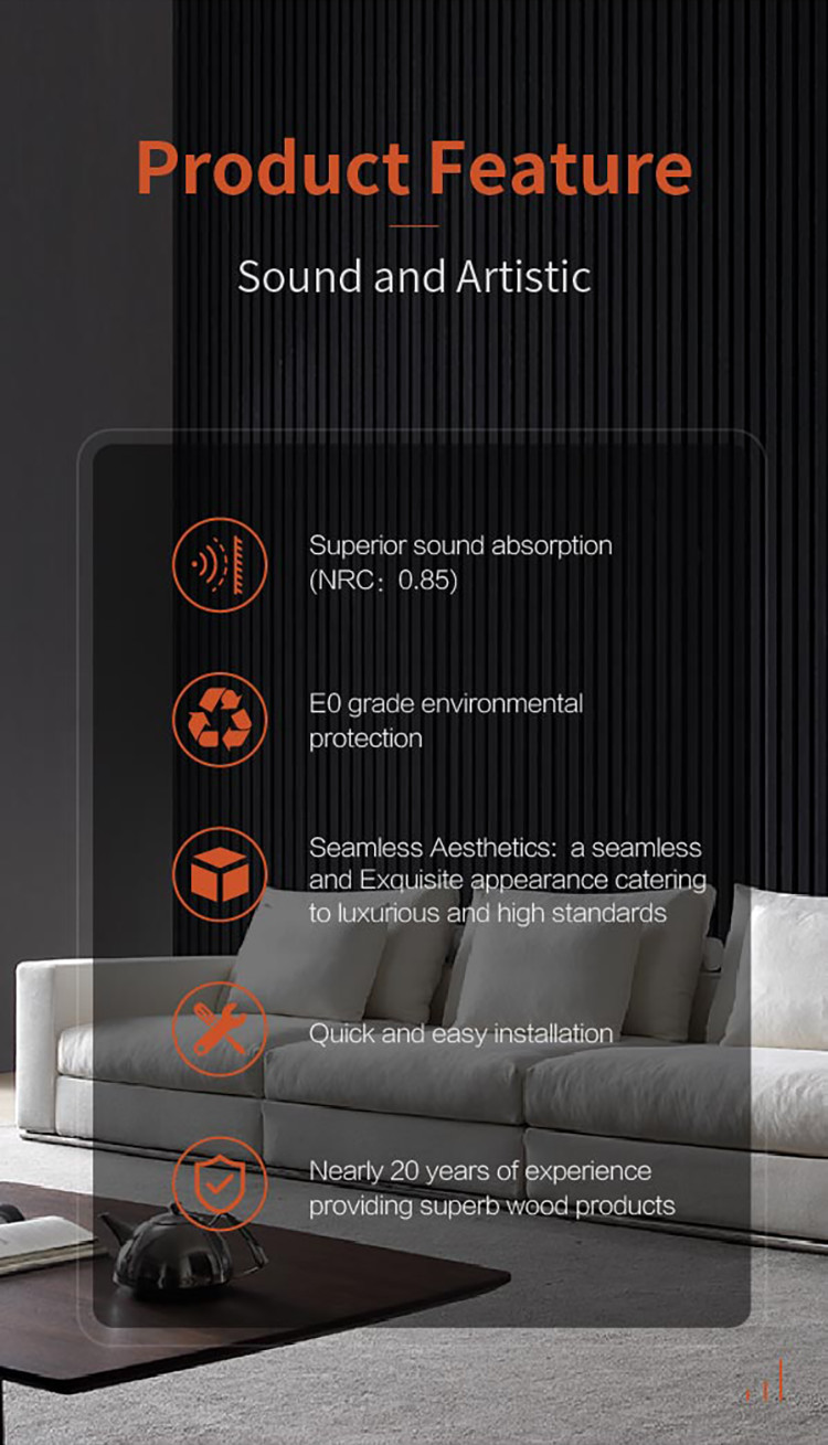 Black Oak Acoustic Wooden Slat Wall Panels 600x2400mm 0.85 NRC Sound Absorption