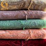 Sophisticated Green Beaded Lace Fabric / Lace Material Fabric For Bridal Dress