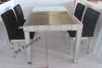 Customized Size Toughened Glass Dining Table , Home Mirrored Dining Furniture