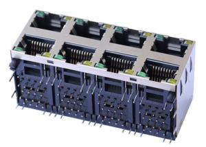 Wholesale MHJ5922ST 2x4 Rj45 Socket Female Jack R/A Shield W/LED LPJE47011ADNL from china suppliers