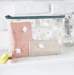 Carton Printing PVC Zipper Bag , Transparent Travel Cosmetic Makeup Bag