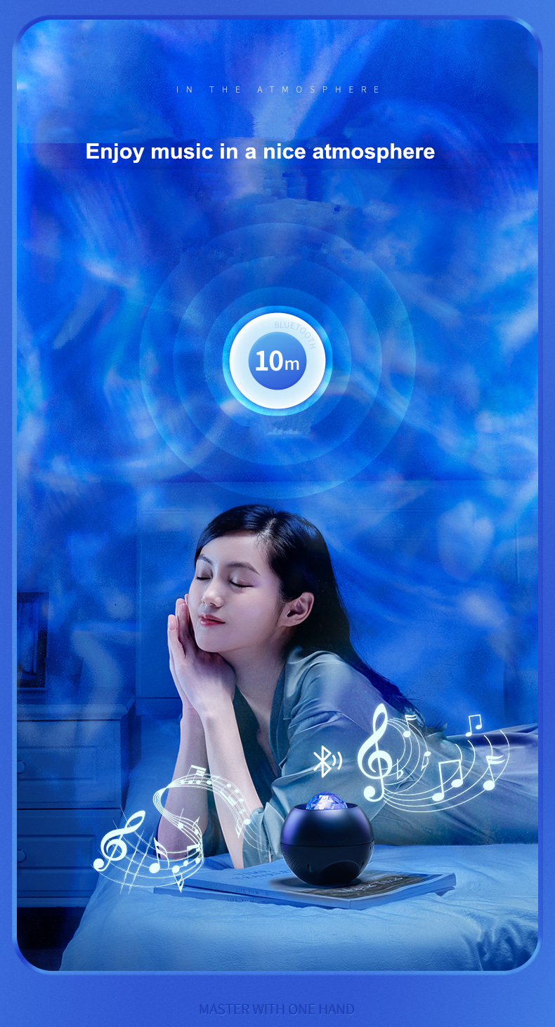 Remote Control Ocean Wave Atmosphere Room Projector Light For Kids Adults Game Center Car