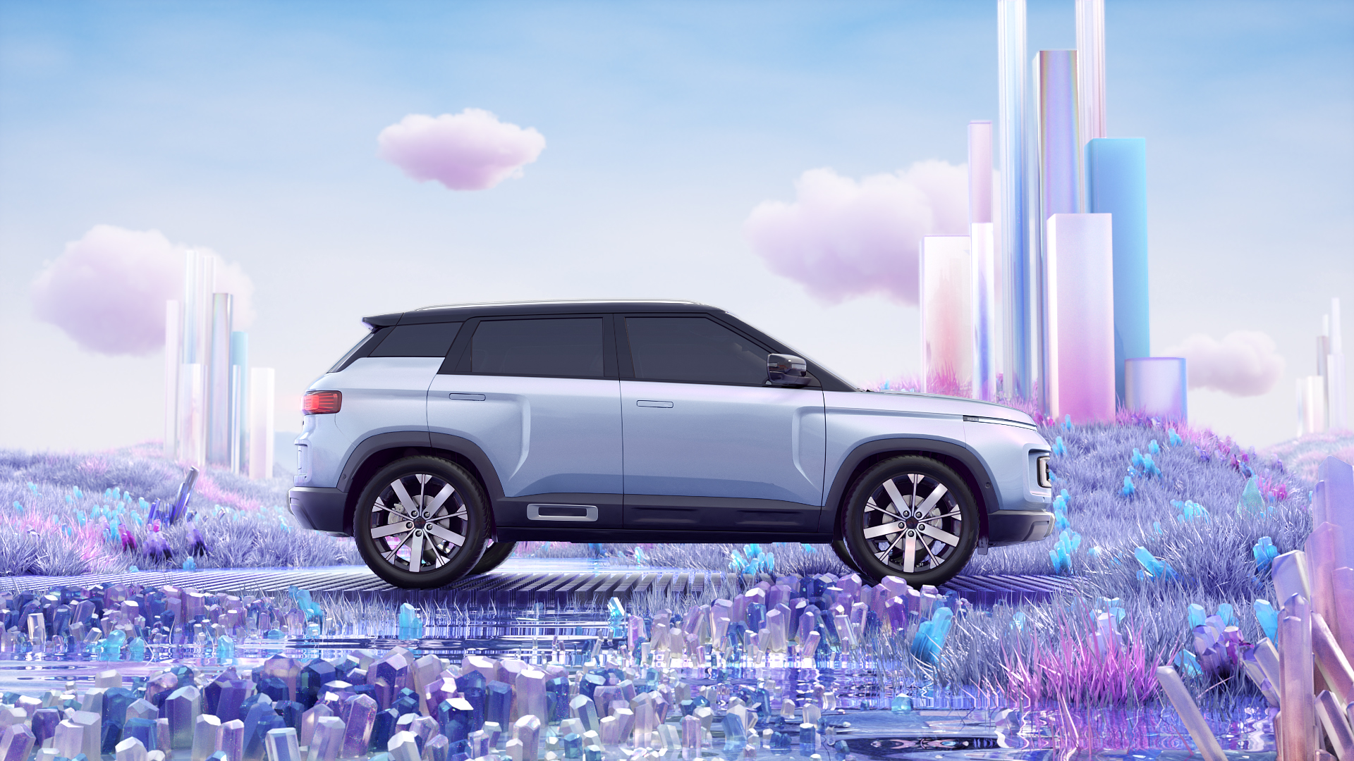 5 Door 5 Seat SUV Gasoline Car with Electric Rear Window and LED Daytime Light