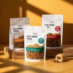 Resealable Kraft Paper Pet Food Packaging Bag Biodegradable OEM Logo Printing