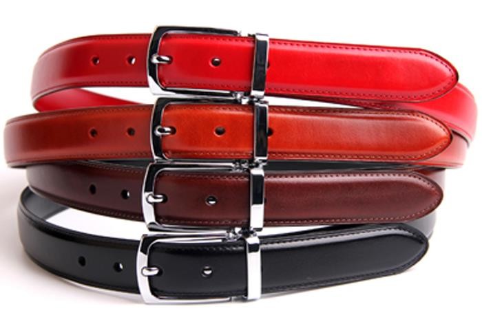 Adjustable Pin Buckle Tan 2.8CM Womens Genuine Leather Belt