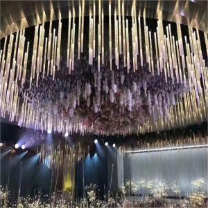 Wholesale String Tube Pendant Crystal Chandelier Light For Living Room Dining Event Stage 60CM from china suppliers