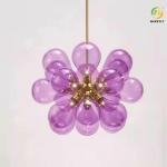 Postmodern Luxury Glass Pendant Light G9 3000k For Living / Dining Room