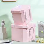 Square Novelty Ribbon Birthday Gift Box Packing Box Paper Gift for Customized