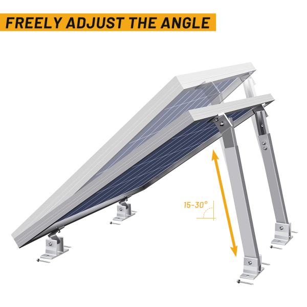Maximum Efficiency Solar Panel Mounting Bracket with Adjustable Angle Wind Load 60M/s