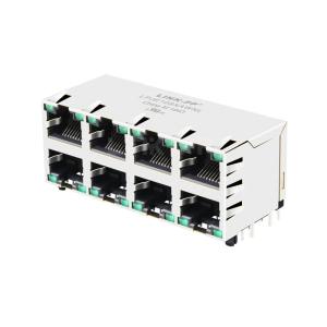 Wholesale LPJE108XAWNL Tab Up Green/Green LED 2X4 Port RJ45 Jack Connector without Integrated Magnetics from china suppliers