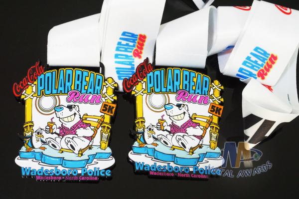 Coca Cola Zinc Alloy Custom Sports Medals , Running Race Medals Black Nicekl