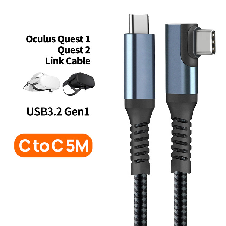 Right Angle USB 3.2 Gen 1 Type C To USB C Cable 5A Thunderbolt 1m 3m 5m 16ft