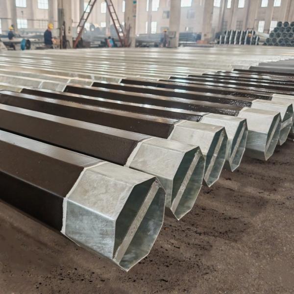 10670mm Street Lighting Pole Low Voltage Bitumen Painted Wrapped Metal Utility
