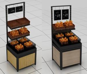Wholesale 3 2 tier fruit and vegetable produce display rack shelves from china suppliers