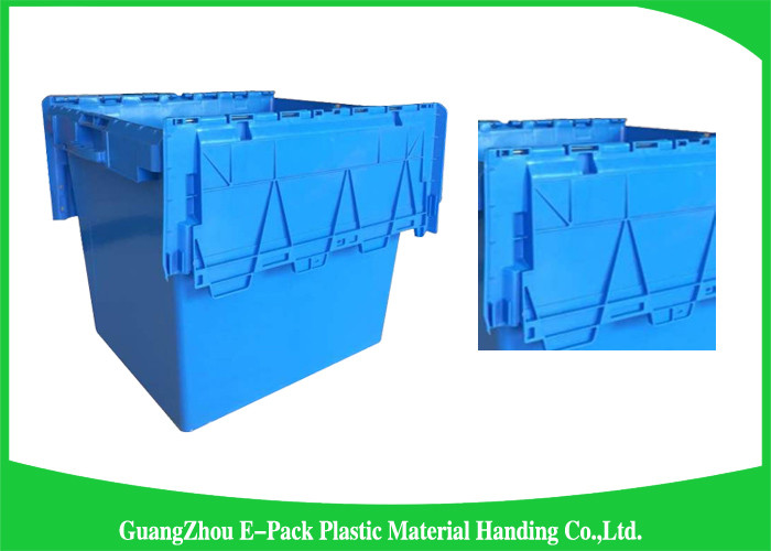Nesting Logistic Heavy Duty Storage Boxes , Plastic Storage Bins With Hinged Lids
