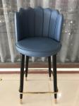 PU Leather Iron Pipe 48cm 108cm Gilt Bar Stools