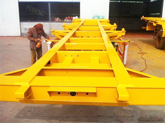 20ft 40ft Container Chassis Trailer , Frame Twist Lock Container Semi Trailer