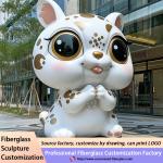 Outdoor Cartoon Animal Pink Panther Fiberglass Bench Seat Chair Sculpture For