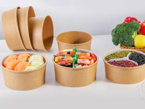 Wholesale 500ml Single Walled Disposable Paper Bowls With Lids For Food Packing from china suppliers