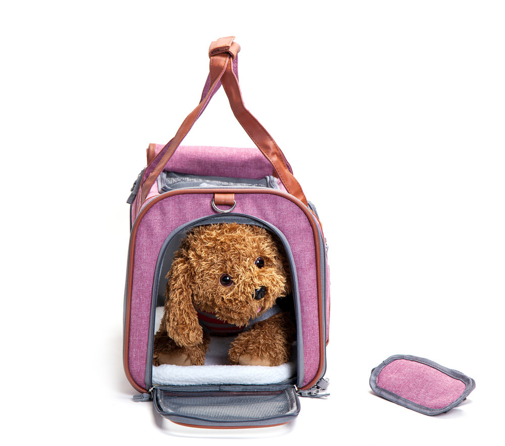 Grey Airline Approved Pet Carrier Bag For Small Dogs Fits Underneath Airplane Seat