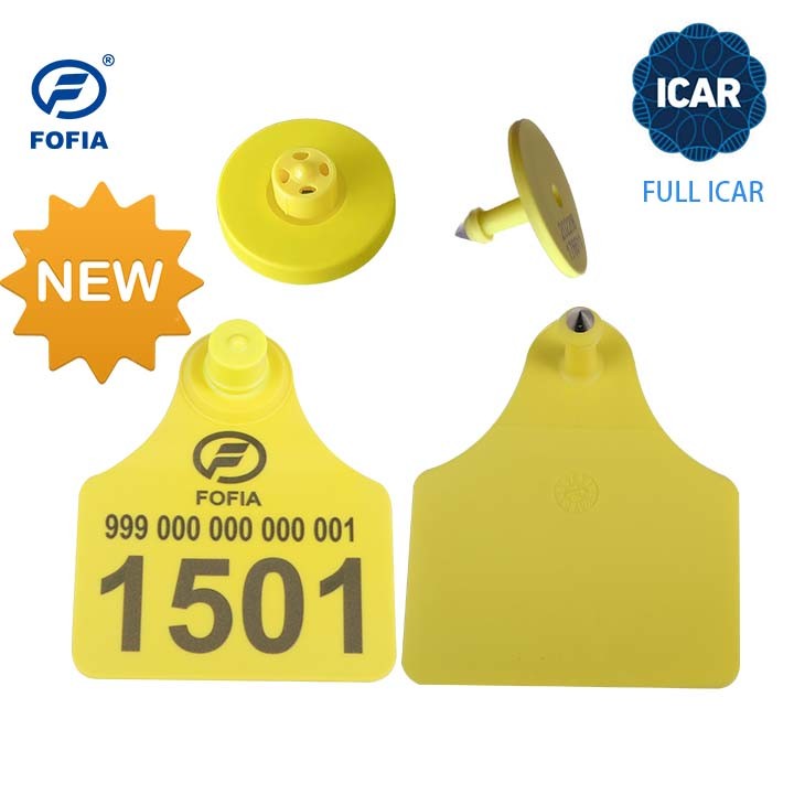 ICAR 125KHZ/134.2KHZ RFID Animal Ear Tags Electronic RFID Low Frequency For Animal Tracking