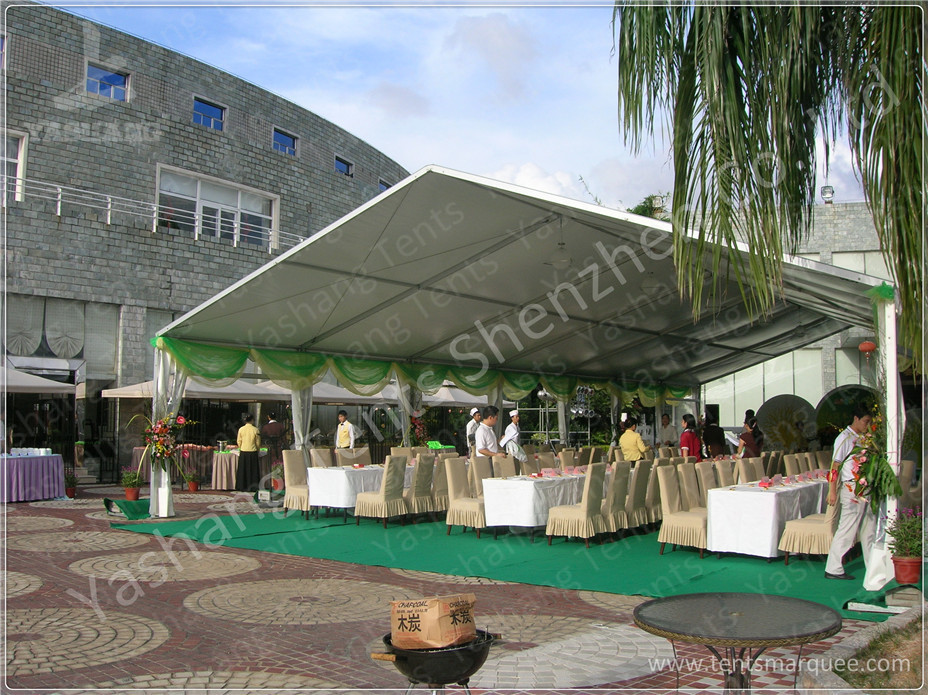 100 Seater Temporary Outdoor Garden Party Canopy Tent Open Gable Sunshade Construction