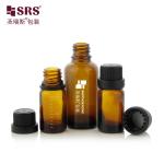 G004 Blue Amber Green Glass Round Bottle With Big Screw TE Cap For Oil Medicine