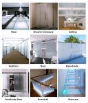 QJY20240308-01 Edge Frosted Glass for Hotel Shower Enclosure Partition