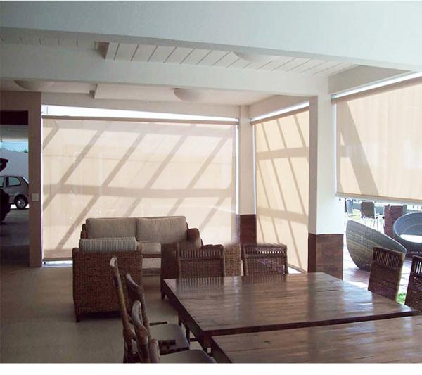 Vertical Window Retractable Awning Remote Courtyard Rolling Curtains