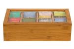 luxury custom bamboo acrylic tea box organizer