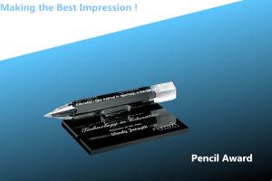 Wholesale crystal pencil award/acrylic pencil paperweight/crystal nameplate/office decorations from china suppliers