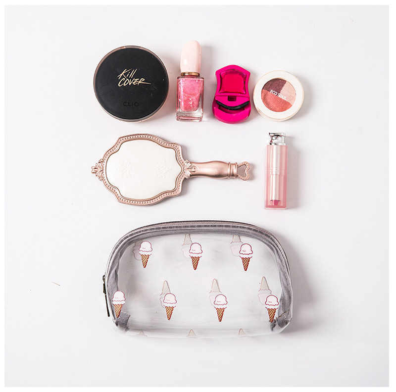 Custom Logo Clear Travel Portable Make Up PVC Cosmetic Bag