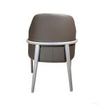 1 Seater Indoor Modern Simple Back Solid Wood PU Leather Armrest Chair for