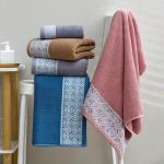 Cotton Flower Bath Towel for Household Dark Color Quick Drying and Water