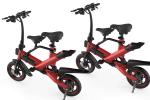 Red Smart Folding Electric Bike Double Disc Brake System Elegant And Compact