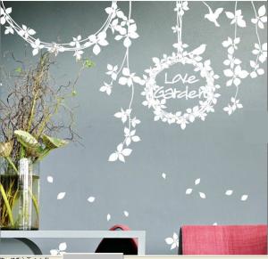 Wholesale PVC Antique Custom Designer Vinyl Wall Decoration Flower Stickers G253 from china suppliers