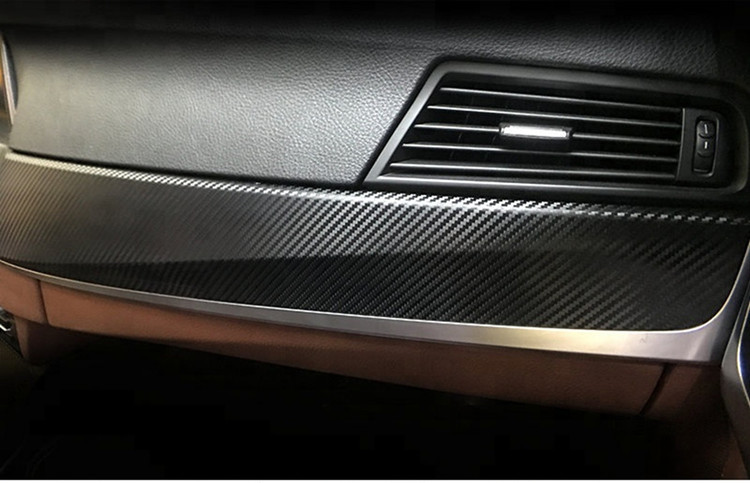 Black 3D 140gsm Carbon Fiber Car Vinyl Wrap High Gloss Effect