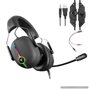 Wholesale 7 dot 1 channel gaming headset ENC MIC noise reduction High end gamer headphones RGB light from china suppliers